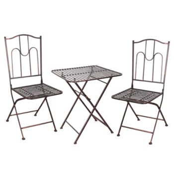 Záhradný nábytok, stôl + stoličky - antický bronz