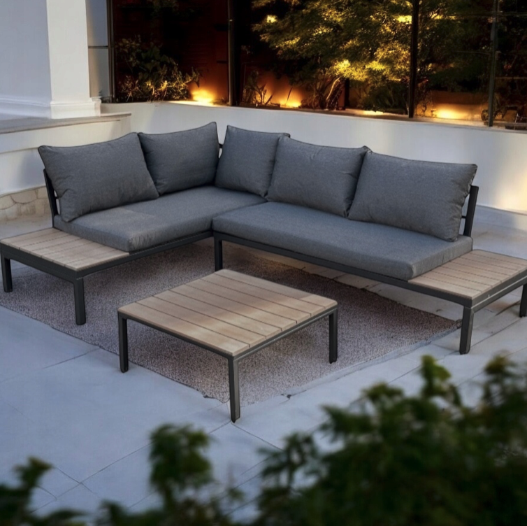 Záhradný rohový set - sivý Záhradný rohový set - sivý