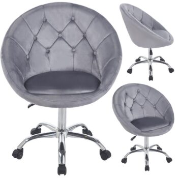 Zamatové kancelárske kreslo RUNDO sivá