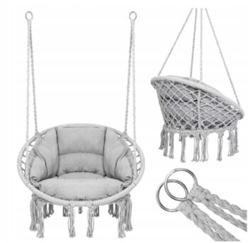 Závesná hojdačka bocianie hniezdo v sivej farbe 80 cm