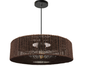 Závesné svietidlo z juty a kovu 60W hnedá