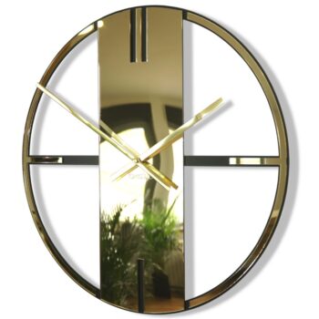 Zrkadlové nástenné hodiny 50 cm Unique -zlaté