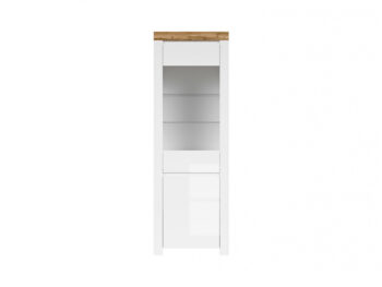 BLACK RED WHITE Holten REG1D1W vitrína biela / dub wotan / biely lesk