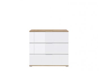 BLACK RED WHITE Zele KOM3S komoda dub wotan / biely lesk