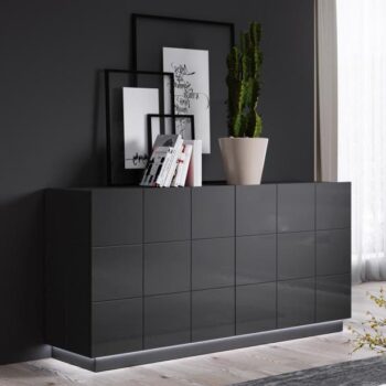 CAMA MEBLE Reja KOM2D dvojdverová komoda grafit lesk