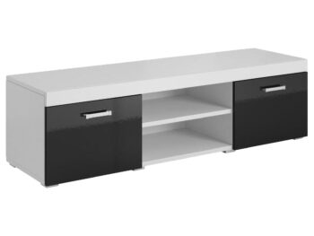 CAMA MEBLE Samba REG9 tv stolík biela / čierny lesk
