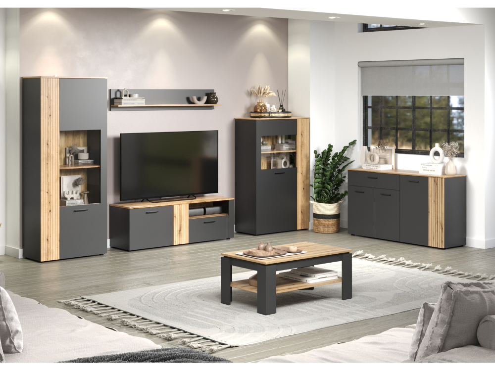 Esena obývacia izba grafit / dub evoke Esena obývacia izba grafit / dub evoke