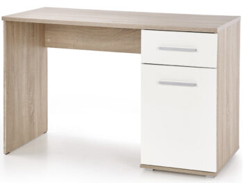 HALMAR Lima B1 písací stolík dub sonoma / biely lesk