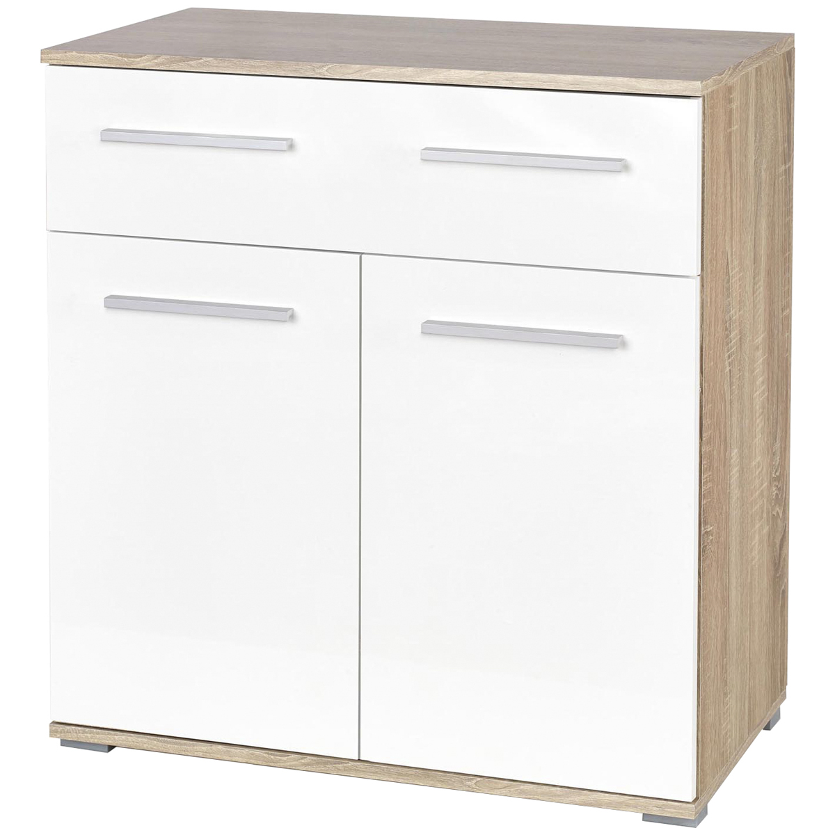 HALMAR Lima KM1 komoda dub sonoma / biely lesk HALMAR Lima KM1 komoda dub sonoma / biely lesk