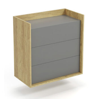 HALMAR Mobius KOM3S komoda prírodný orech / sivá