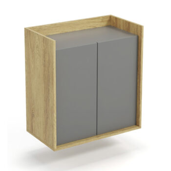 HALMAR Mobius SZF2D dvojdverová skrinka prírodný orech / sivá