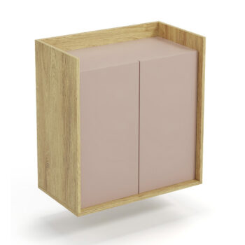 HALMAR Mobius SZF2D dvojdverová skrinka prírodný orech / staroružová