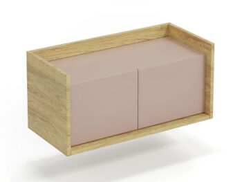 HALMAR Mobius SZFN2D nízka dvojdverová skrinka prírodný orech / staroružová