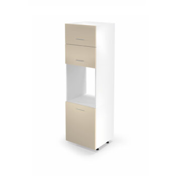 HALMAR Vento DP-60/214 skrinka na vstavanú rúru biela / béžový vysoký lesk