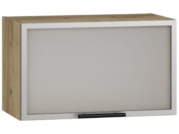 HALMAR Vento GOV-60/36 horná kuchynská skrinka dub craft / hliník / mliečne sklo