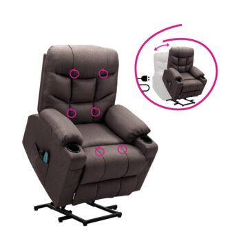 Hudson masážne polohovacie kreslo hnedá