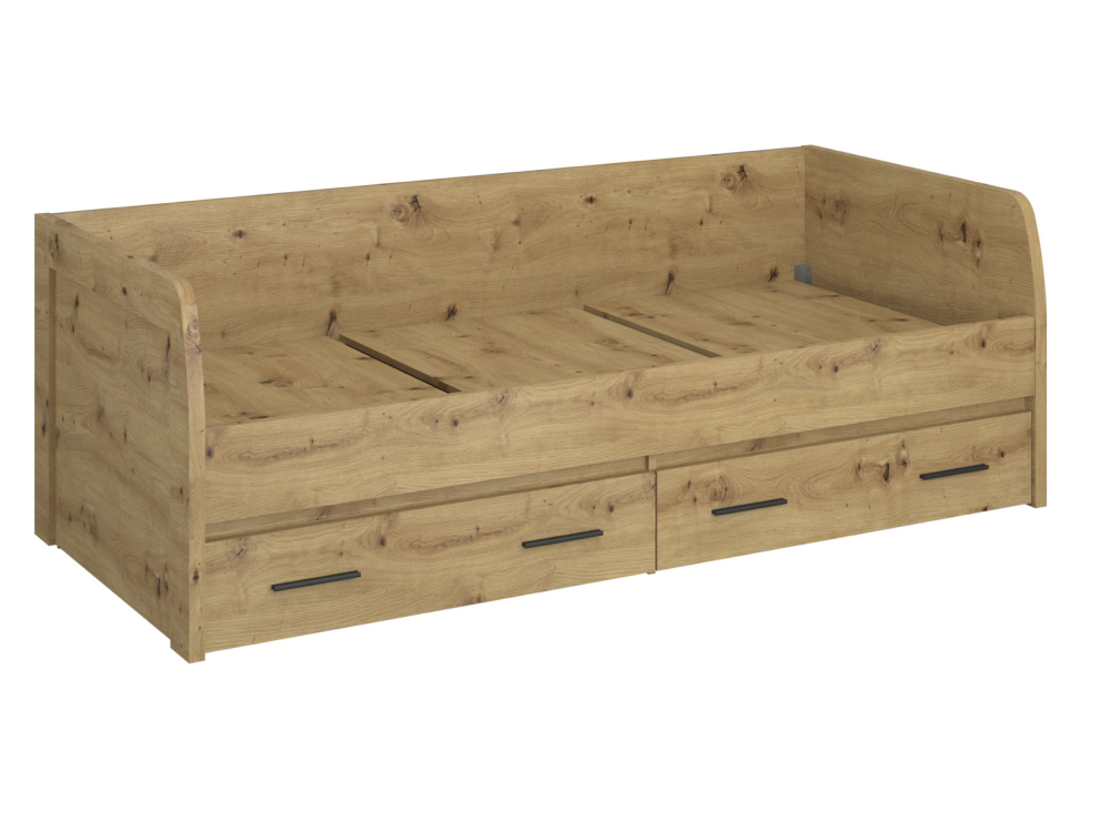 KONDELA Airon 2S 90 jednolôžková posteľ s úložným priestorom dub artisan KONDELA Airon 2S 90 jednolôžková posteľ s úložným priestorom dub artisan