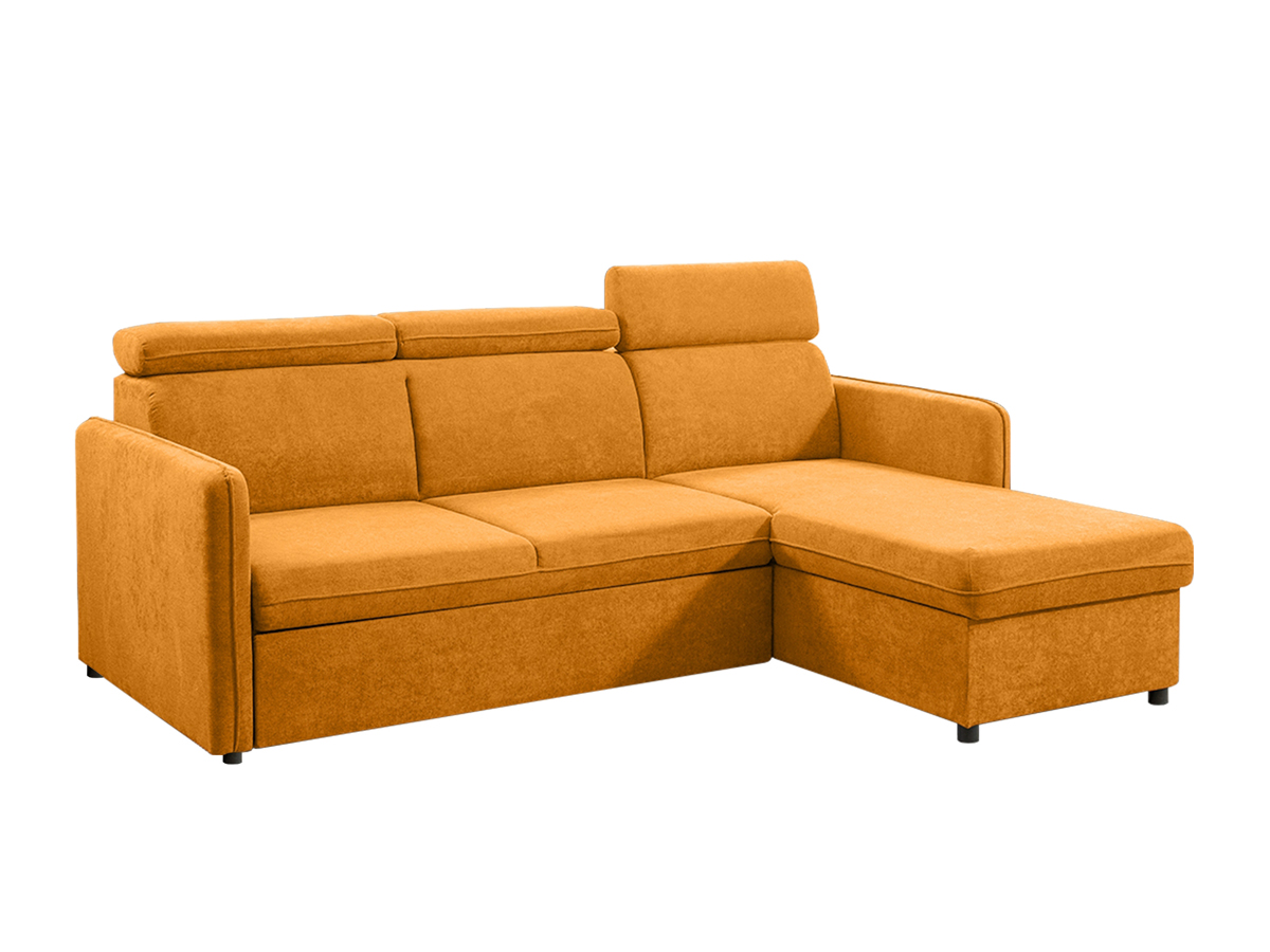 KONDELA Alechandro A Roh L/P rohová sedačka s rozkladom horčicová KONDELA Alechandro A Roh L/P rohová sedačka s rozkladom horčicová