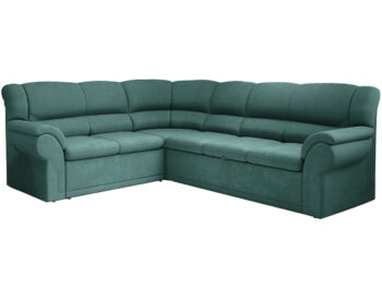 KONDELA Amelia L rohová sedačka s rozkladom a úložným priestorom smaragdová