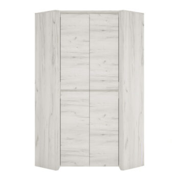 KONDELA Angel Typ 21 2D rohová šatníková skriňa biela / craft