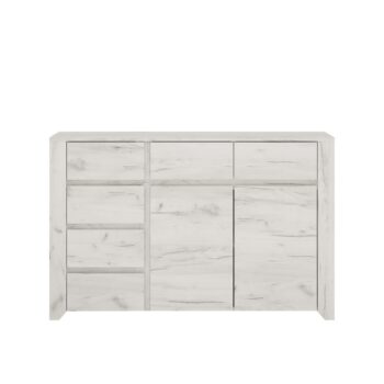 KONDELA Angel Typ 42 2D-6S dvojdverová komoda biela / craft