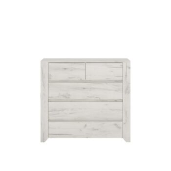 KONDELA Angel Typ 43 5S zásuvková komoda biela / craft