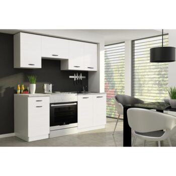 KONDELA Apart 180 kuchynská linka biela matná / biela