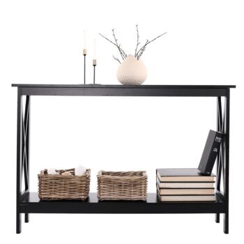 KONDELA Apolos konzolový stolík čierna