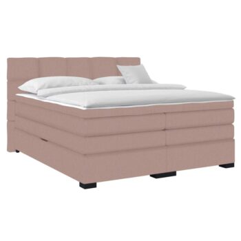 KONDELA April boxspringová manželská pocketová posteľ ružová