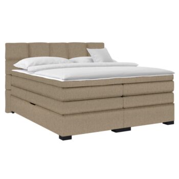 KONDELA April boxspringová manželská pocketová posteľ sivohnedá (taupe)