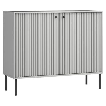 KONDELA Aris 2D dvojdverová komoda sivá / čierna