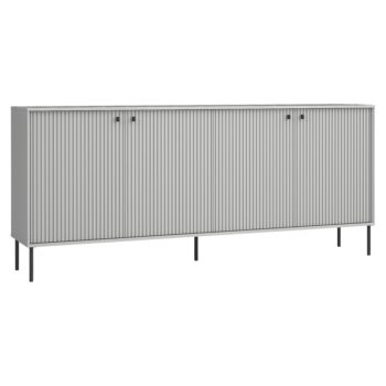 KONDELA Aris 4D štvordverová komoda sivá / čierna