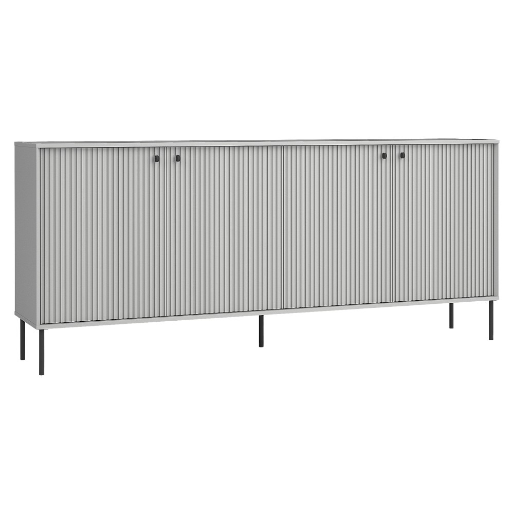 KONDELA Aris 4D štvordverová komoda sivá / čierna KONDELA Aris 4D štvordverová komoda sivá / čierna