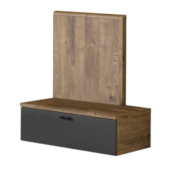 KONDELA Armeny 8XX3AT1P P nočný stolík dub ribeck / tmavý grafit