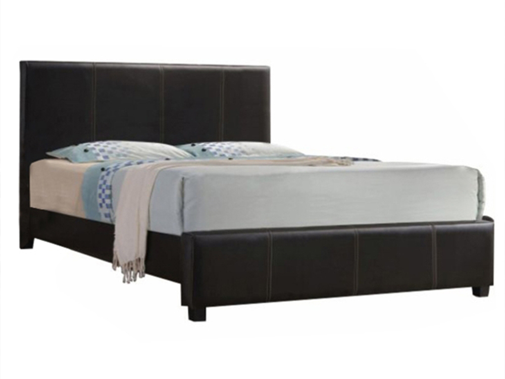 KONDELA Atalaya 180 manželská posteľ s roštom tmavohnedá / čierna KONDELA Atalaya 180 manželská posteľ s roštom tmavohnedá / čierna