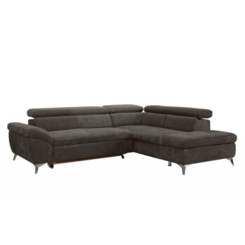 KONDELA Bara Roh P rohová sedačka s rozkladom a úložným priestorom hnedá