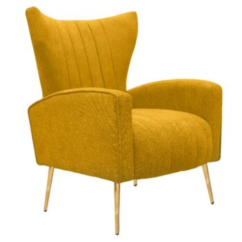 KONDELA Baret relaxačné kreslo žltá