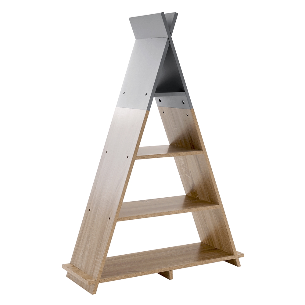 KONDELA Barnie detský policový regál sivá / prírodná KONDELA Barnie detský policový regál sivá / prírodná