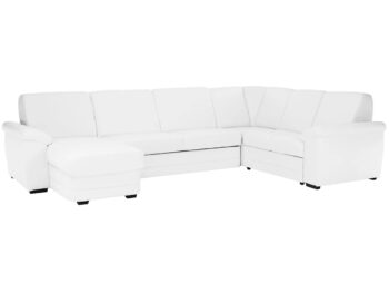 KONDELA Biter U P rohová sedačka u s rozkladom a úložným priestorom biela