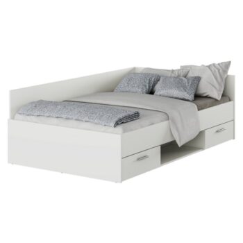 KONDELA Boat 120 posteľový rám s úložným priestorom biela
