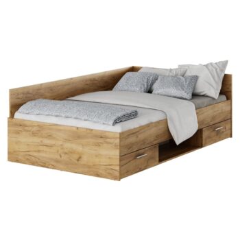 KONDELA Boat 120 posteľový rám s úložným priestorom dub artisan