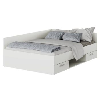 KONDELA Boat 140 posteľový rám s úložným priestorom biela