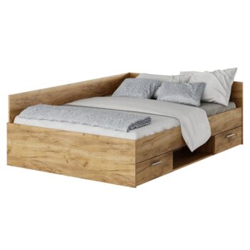 KONDELA Boat 140 posteľový rám s úložným priestorom dub artisan
