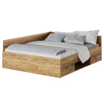 KONDELA Boat 160 posteľový rám s úložným priestorom dub artisan
