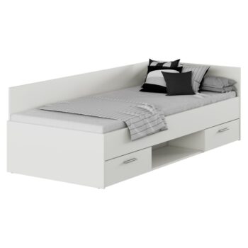 KONDELA Boat 90 posteľový rám s úložným priestorom biela