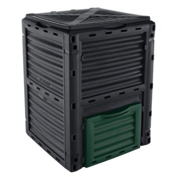 KONDELA Bobs záhradný kompostér 300 l čierna / zelená