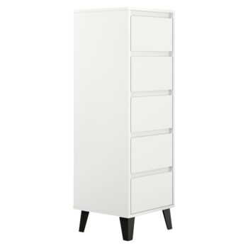 KONDELA Bogan 5S/40 zásuvková komoda biela