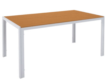 KONDELA Bonto záhradný stôl biela / dub