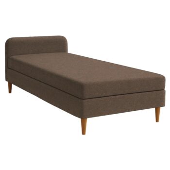 KONDELA Bruny 110 čalúnená jednolôžková posteľ s matracom hnedá