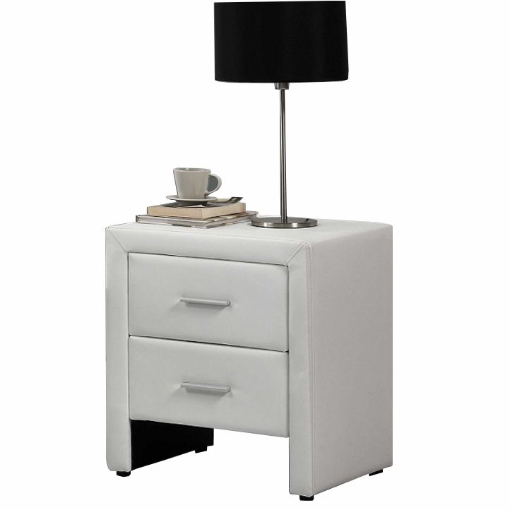 KONDELA Castel čalúnený nočný stolík biela KONDELA Castel čalúnený nočný stolík biela